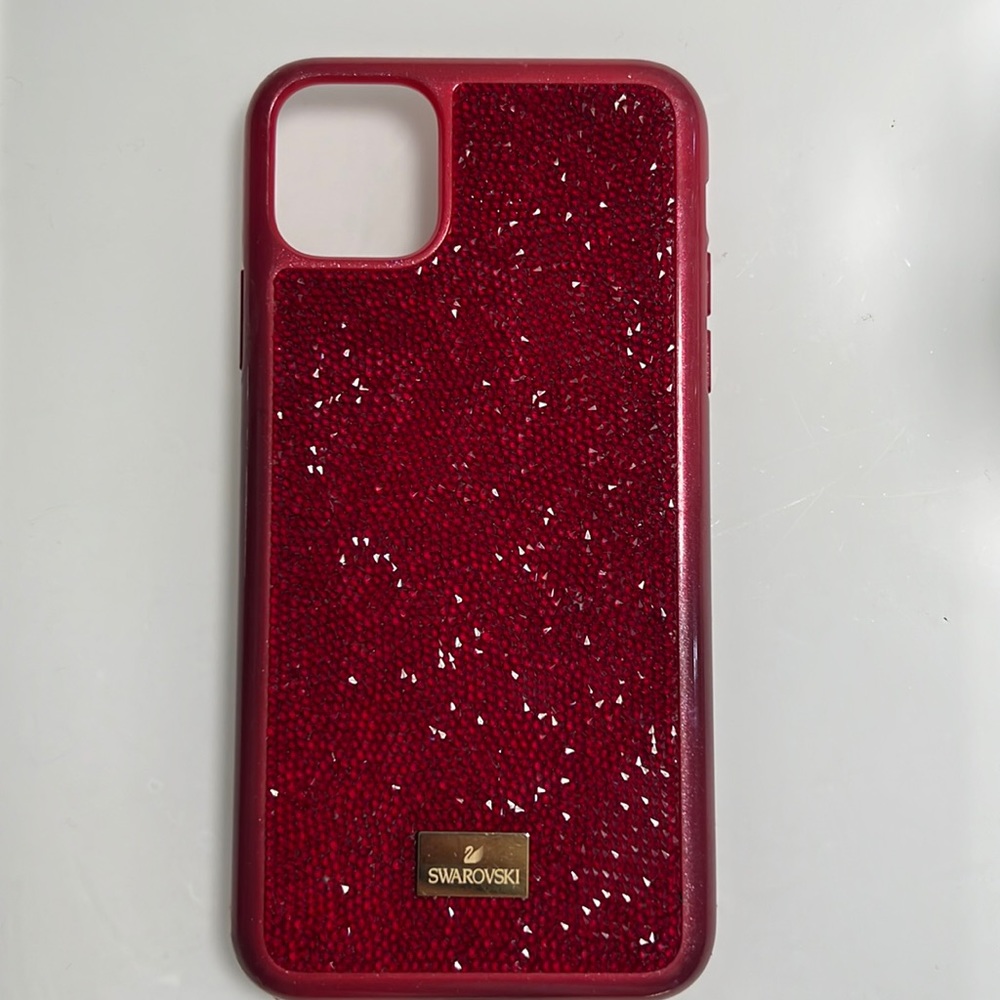 Swarovski Crystal Glam Rock IPhone 11 Pro Max Knick in bottom right corner.